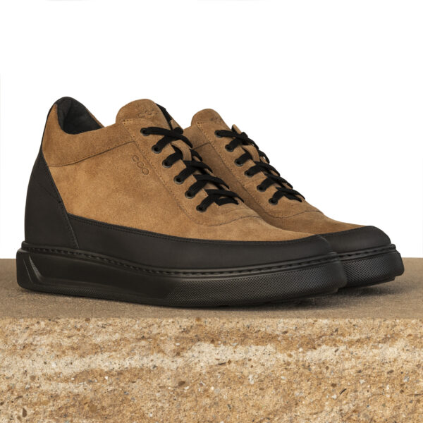 Brązowe półbuty podwyższające Alex +9CM